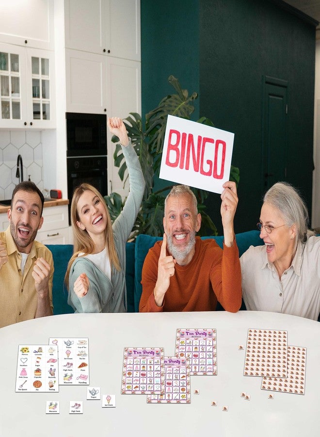 KFNER Garden Tea Party Bingo Game Card - 24 Players Bingo Games Set Indoor Outdoor Activities - Bridal Shower, Birthday, Tea Party Favors Supplies -A04 - Image 4